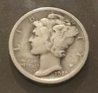 1920 Mercury Dime, very good plus