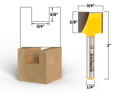 3/4'' Diameter Bottom Cleaning Router Bit - 1/4'' Shank - Yonico 14971q