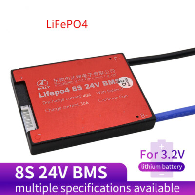 24V 8S 15A 20A 30A 40A 50A 60A 80A 100A LiFePO4 3.2V PCB BMS W/Balance Waterprof