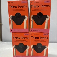 Thinx Teens Super Absorbency Bikini Period Underwear, Black, Small 9/10, 4 Packs