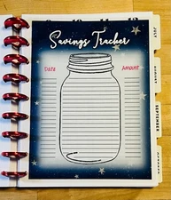 Mason Jar Savings Tracker Dashboard Insert 4 use with HAPPY Planner-