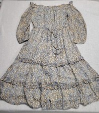 Anthropologie Kira Off The Shoulder Peasant Blue Dress Size 2 Cottagecore NWT