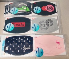 Lot of 8 Florida Face Masks, Adjustable and Reusable, 6 Different Styles