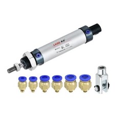 Pneumatic Air Cylinder 16mm Bore 25mm Stroke with Y Connector and Quick Fittings