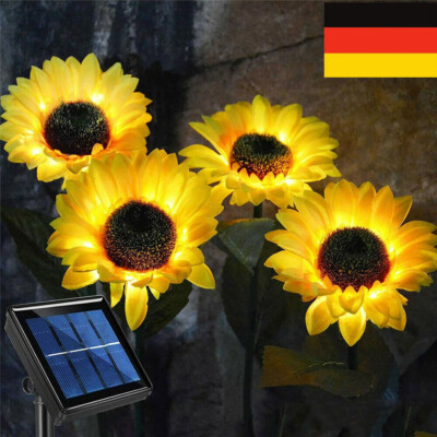 1-3x LED Sonnenblumen Lichter Solar Power Garten Dekor Pfahl Patio Hinterhof-DE,