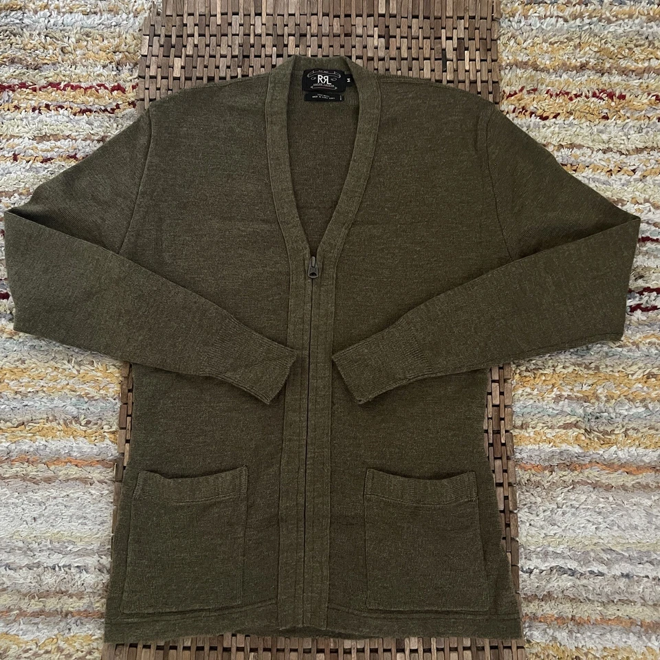 RRL Ralph Lauren Doble RL Chal Cuello Cárdigan Tareas Suéter Tostado Para Hombre Mediano Foto 2 de 4