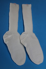 Hand Knit Socks Adult White EXCELLENT WORK SO SOFT 1980s by Grandma Dorthea
