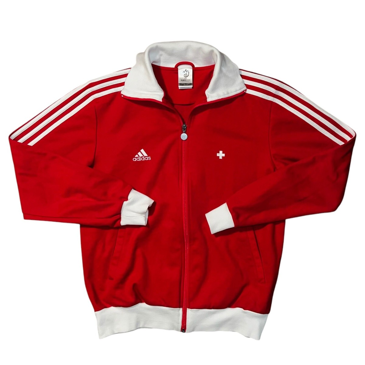 Y2k Adidas Switzerland Euro 2008 Football Soccer Full Zip Hoodie