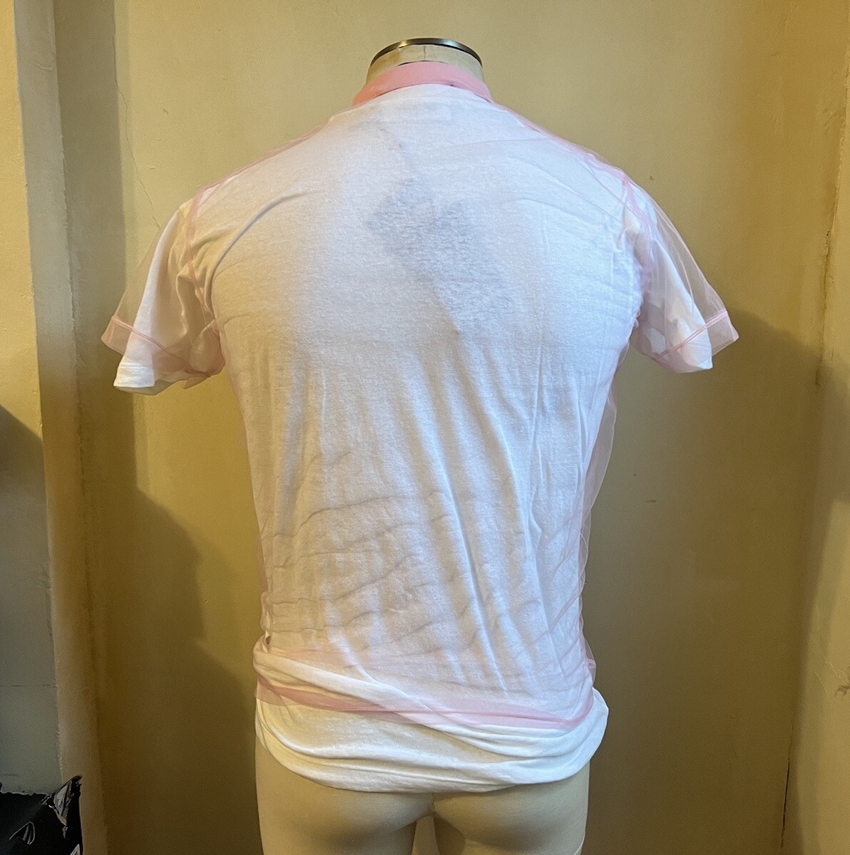DSQUARED² RUNWAY DOUBLE SET WHITE PINK RUFFLES T SHIRTS S S 70'S PROM LEATHER image 10