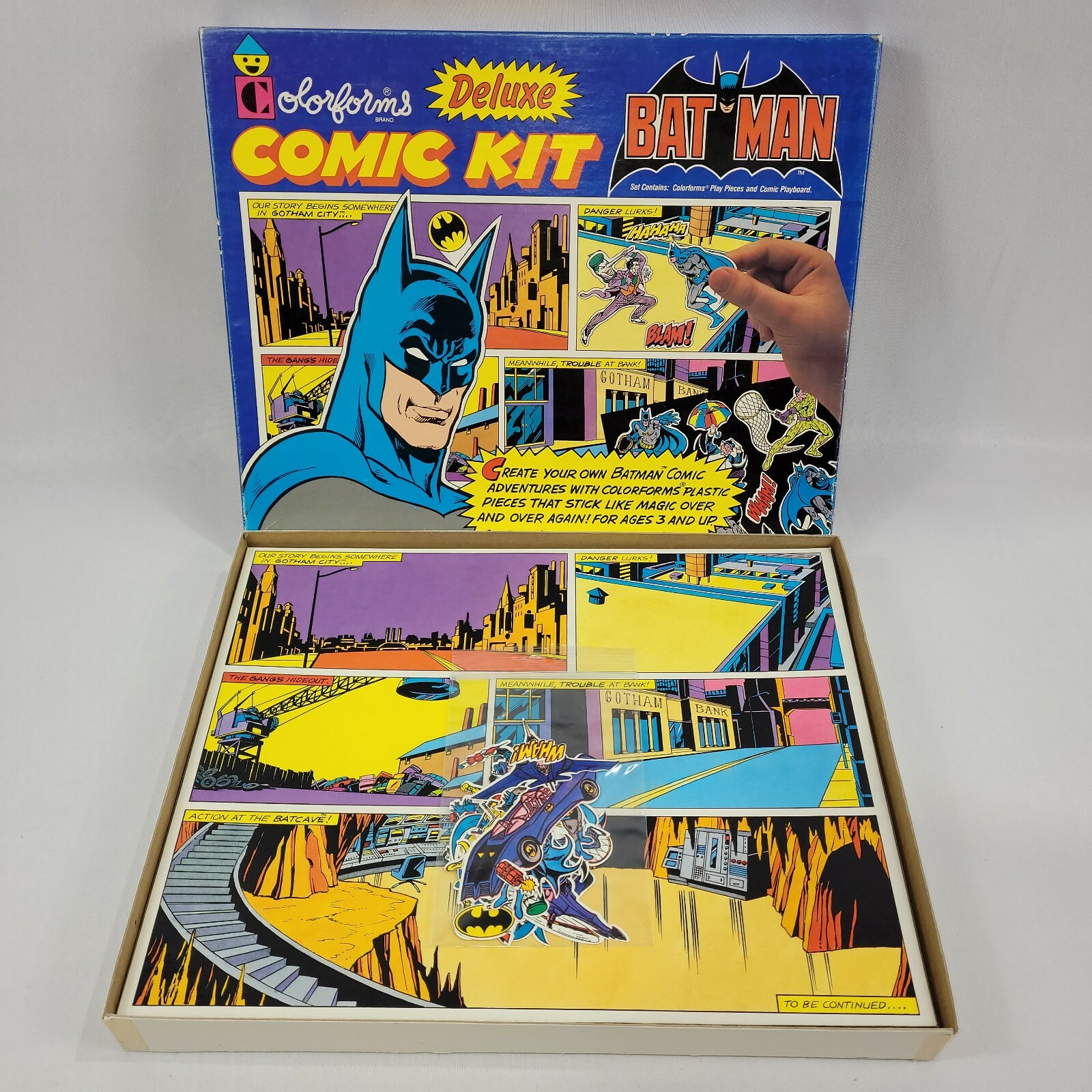 Batman Colorforms Deluxe Comic Kit Vintage 1989 DC Playboard Comics ...