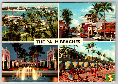 c1980s Palm Beaches Florida Multi-View Vintage Postcard