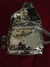 Wild Fable Silver Star Mini Backpack Bag Sequin Bling #7824
