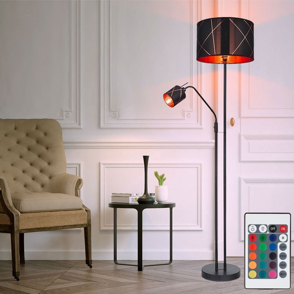 Stehleuchte Stehlampe Deckenfluter LED Leselampe Dimmbar RGB Fernbedienung Flexo-image