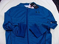 NWT Under Armour zippered jacket, Boy's L, blue, long sleeve, pockets, 50