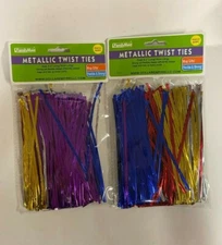 Family Maid Metallic Twist Ties Approx.600 pc Each Multi Color Pack 6.3" Long