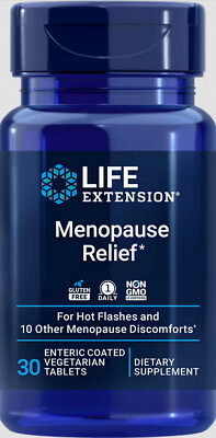 MENOPAUSE RELIEF  DISCOMFORT HOT FLASHES 30 Tablets LIFE EXTENSION