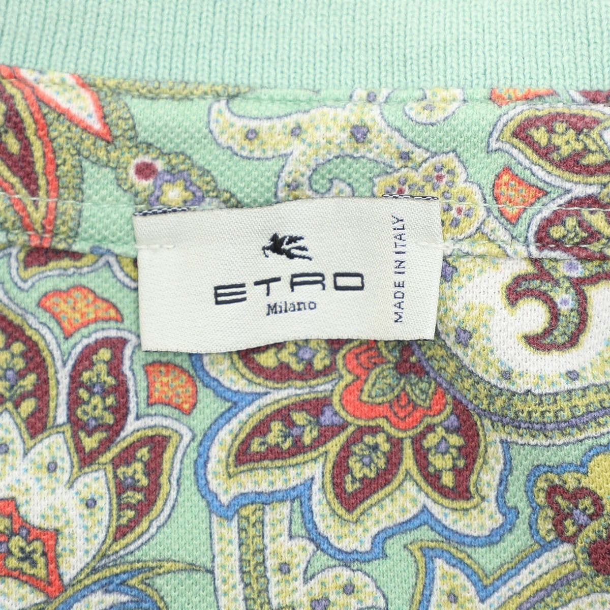 Etro Multicolor Paisley Printed Cotton Polo TShirt XXL View 4