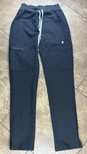 FIGS High Waisted Yola Skinny Scrub Pants Womens Size XXS Black 28” Inseam Nurse