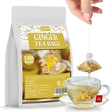 100 Premium Ginger Tea Bags/7.06 Oz, Made with 100 100 Count Pack of 1