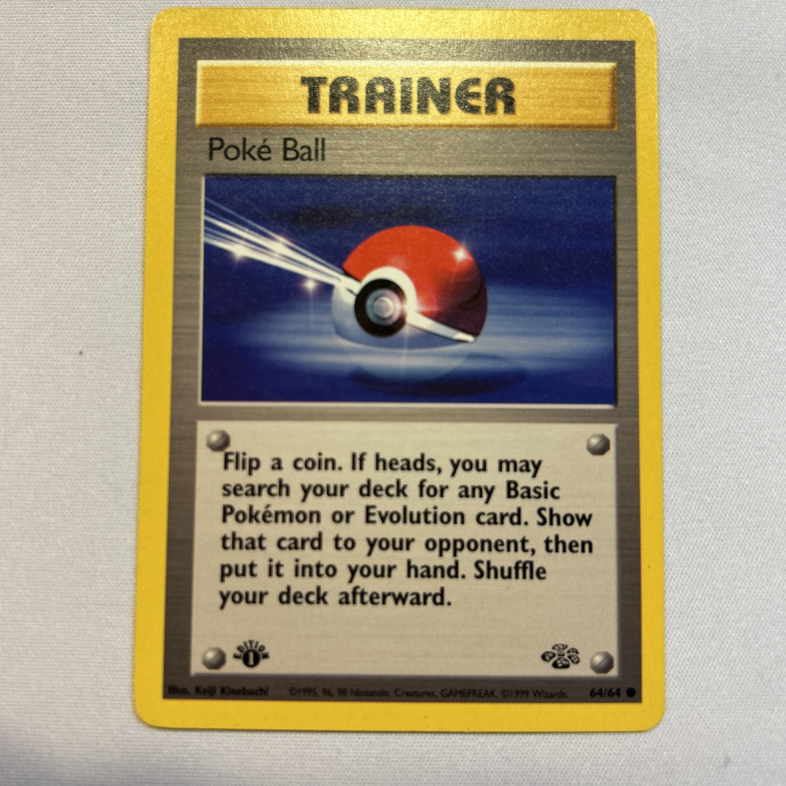 Pokemon TCG Jungle Trainer Poke Ball 64/64 Common 1st Edition NM