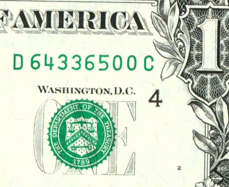 *WEB PRESS NOTE* (EXPERIMENTAL) $1 1995 Plate #2/9 Federal RN (4th of 4 consec)