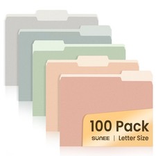 File Folders Letter Size Pastel Colors, 100 Pack Manilla Folders 8.5 x 11 1/3...