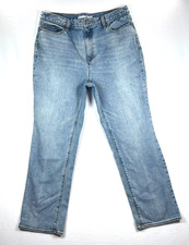 Lands End Womens Light Wash Straight Leg Denim Jeans Size 10