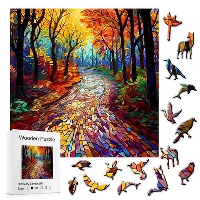 Forest Path Wooden Puzzle Natural Theme Gift for Relaxation & Focus Training