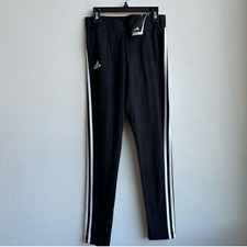 NWT Adidas Black Three Stripe White High Rise Leggings Size Small