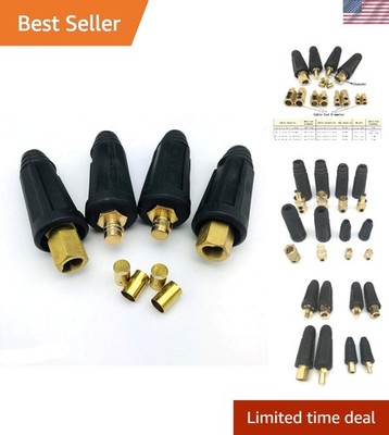 Copper Quick Connect Welding Cable Connectors DINSE Style 2 Pairs 100A-200A