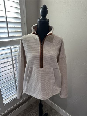 Thread & Supply Fuzzy Sweater Ivory With Tan Medium Women's  Pre-owned
