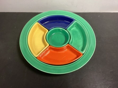 Vintage Fiesta Complete 6 Piece  Relish Tray  Fiestaware Excellent Condition