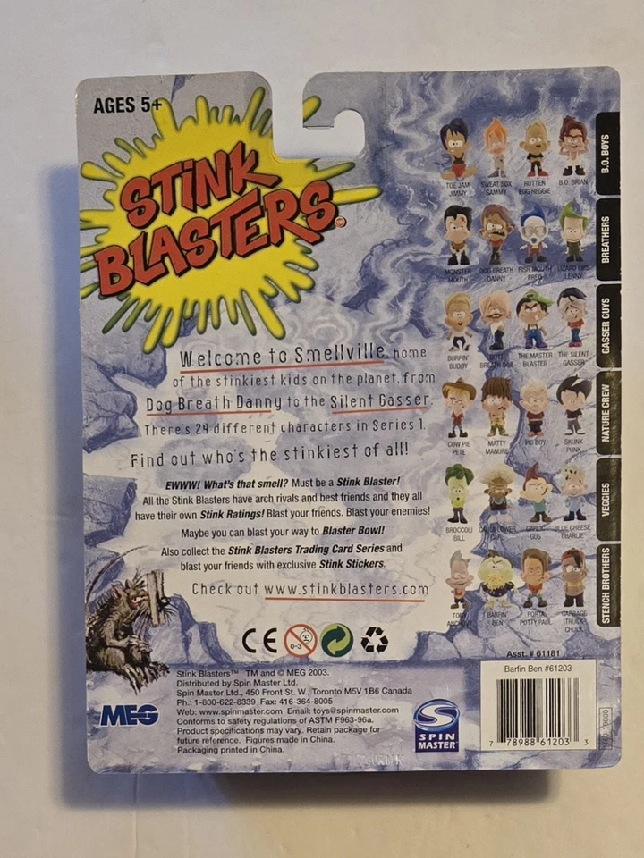 RARO! Figura de juguete de colección Stink Blasters Barfin Ben Stench Brother MEG NUEVO Foto 2 de 2