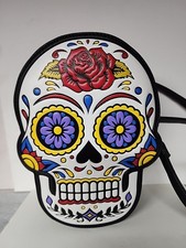 Day of the Dead Mad Engine Sugar Skull Purse Women Crossbody Adjustable Bag NEW