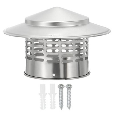 4 Inch Chimney Cap 304 Stainless Steel Round Cover Hood Screen Roof Vent