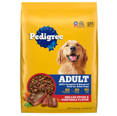 Pedigree Grilled Steak & Vegetable Flavor Adult Complete Nutrition Dry Dog Food