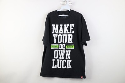 Vtg DC Shoes Rob Dyrdek Mens XL Faded Make Your Own Luck Skateboarding T-Shirt