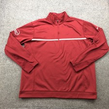 Nike Pullover Mens Large Red Long Sleeve Therma-Fit Tour Performance 1/4 Zip