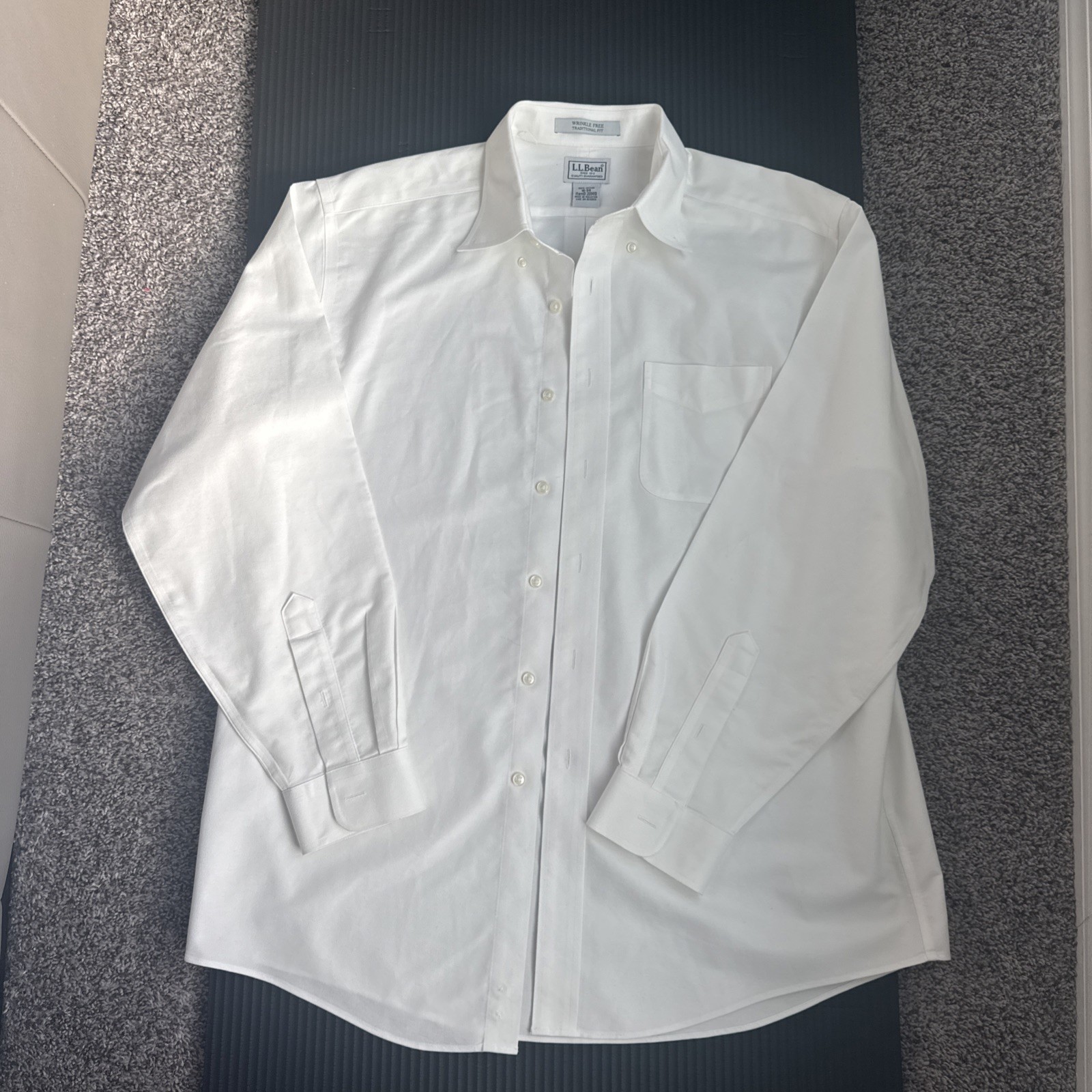 Lands End Men’s Wrinkle Free White Button Down Dress Shirt 16-34