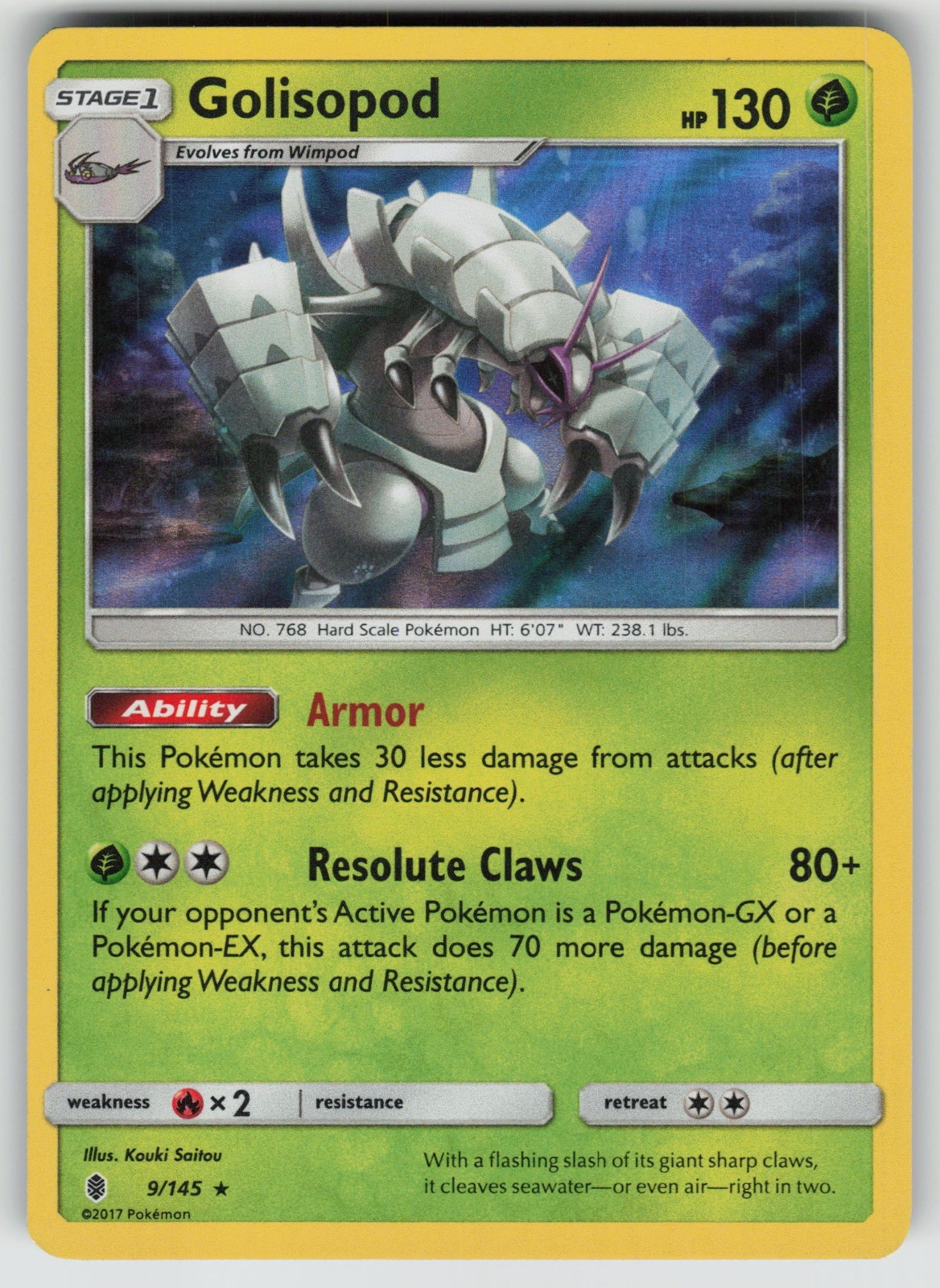 Golisopod SM - Guardians Rising Holo Rare 9/145 NM