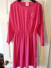 Vintage St Michael pink knee length dress size 16, elastic waist, marks & spence