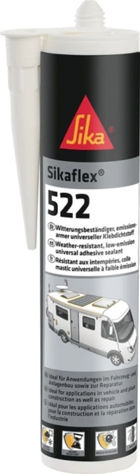 12er PACK(Stk) SIKAFLEX 688360 Kleb- u.Dichtstoff Sikaflex®-522 stahlgrau 300ml