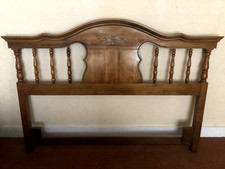 Antique Double Bed Wooden Headboard with Inlay