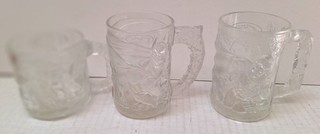 Vintage McDonald’s Batman Forever 1995 Set Of 3 Robin Riddler Glass Mugs Cup