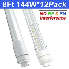 12PCS 8FT LED Tube Light HO T8 Rotatable 144W 8 Foot Led Shop Light R17D Base