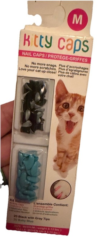 Kitty Caps Cat Nail Caps Medium Blue Gray 20 Count Soft Claw Covers New Sealed