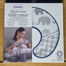 Boppy Premium Nursing Pillow Cover Elephant Gray Gingham Microfiber Replacement
