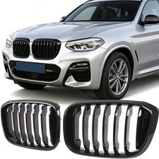 NIEREN GRILL ZIERGITTER FÜR BMW X3 G01 X4 G02 2017-2021 EINZELSTEG GLÄNZ SCHWARZ