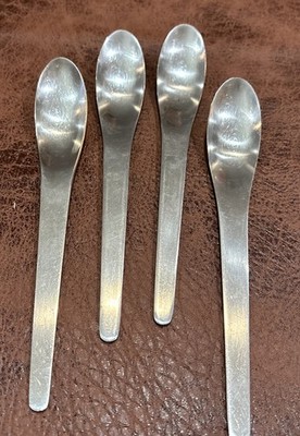 4 - A Michelsen ARNE JACOBSEN Denmark Stainless Steel Large Teaspoons 7 