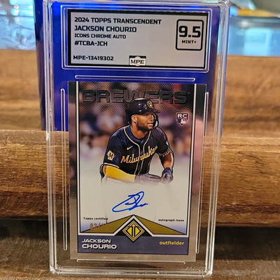 Topps 2024 Jackson Chourio RC Icons Chrome Auto /25 TCBA-JCH MPE 9.5